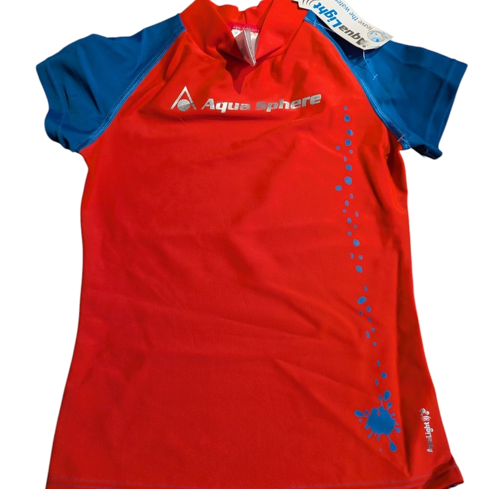 Aqua Sphere Red and Blue Rash Guard